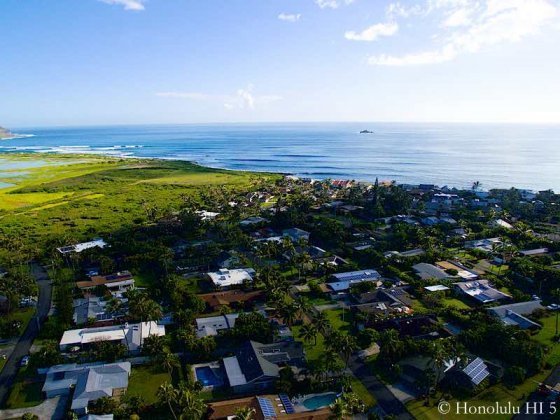 Homes in Kaimalino Right by Ocean - Aerial