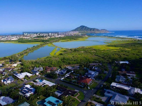 Kaimalino Homes in Kailua with Marine Corps Base in Distance