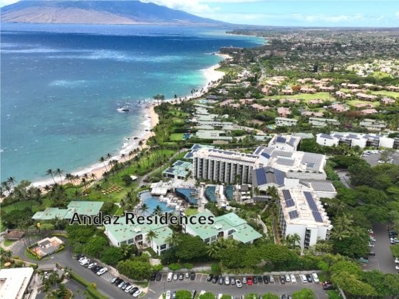Andaz Residences Wailea and Andaz Hotel Wailea Aerial Photo With Andaz Residences Highlighted