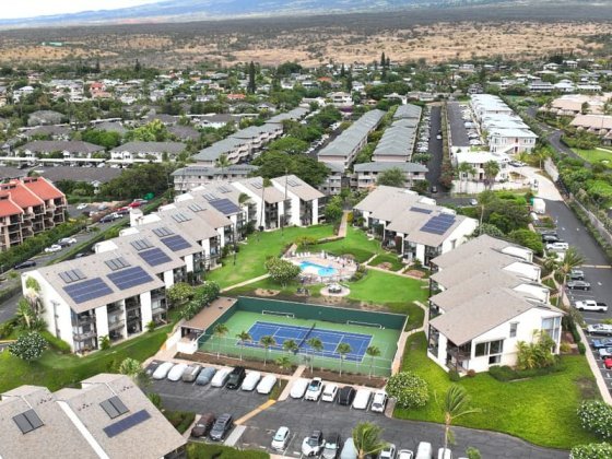 Hale Kamaole Aerial - Can Also See Tennis Court and Pool