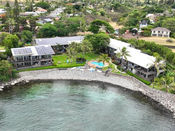 Honokeana Cove Condo Aerial Photo From Ocean - Can Also See Pool