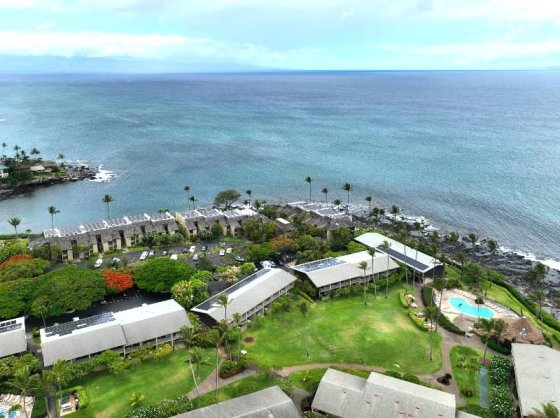 Napili Shores Condos Aerial Photo From Inland With Ocean in Background