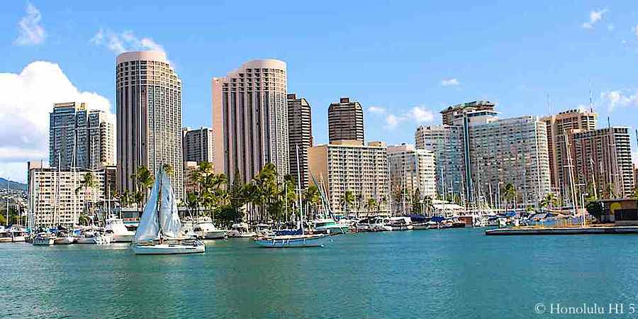 Condos in Waikiki Seen From Magic Island