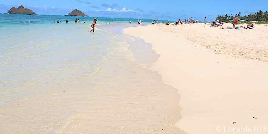 Lanikai's famous Mokulua Islands in the distance