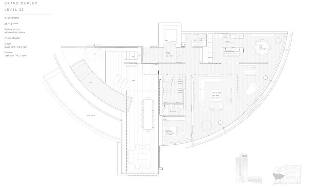 Cylinder at Gateway Towers Duplex Grand Penthouse Level 26 Floor Plan