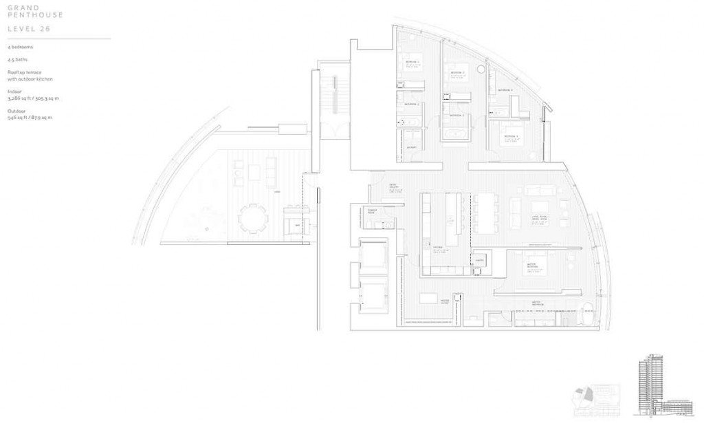 Cylinder at Gateway Towers Grand Penthouse Level 26 Floor Plan