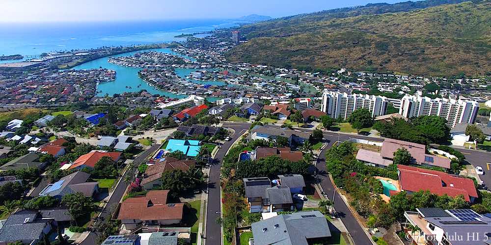 Hawaii Kai Real Estate Aerial Photo - Homes, Condos, Marina