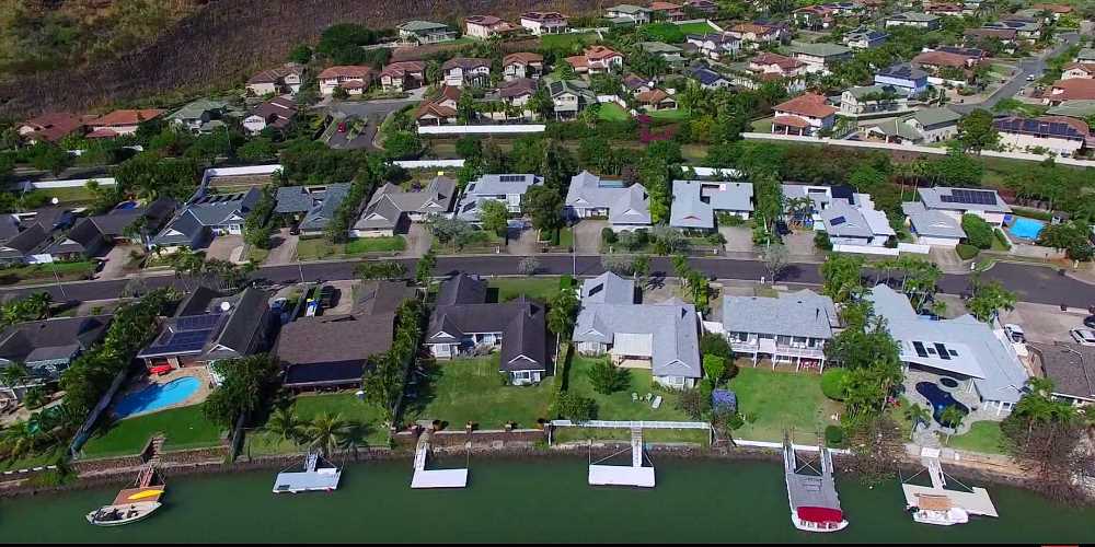 Kealaula Kai Marina Front Homes in Hawaii Kai - Aerial Photo