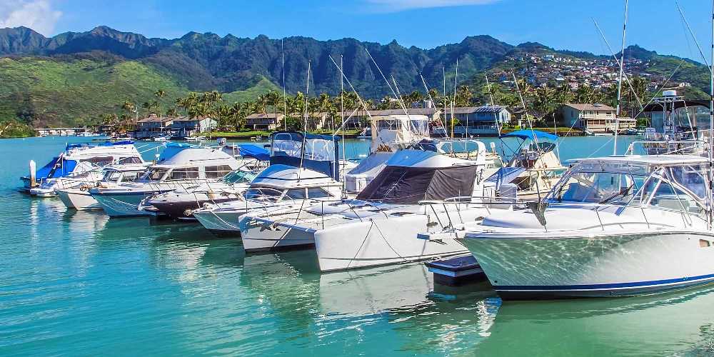 Boats Parked at Hawaii Kai Marina