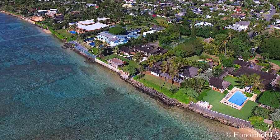 Kahala Oceanfront Homes - Aerial Photo