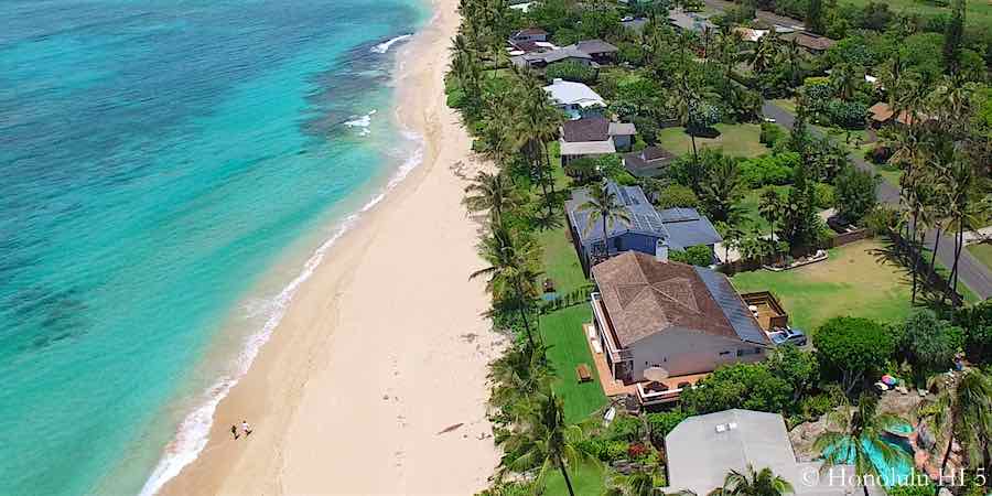 Kawailoa Beach Front North Shore Homes - Aerial Photo