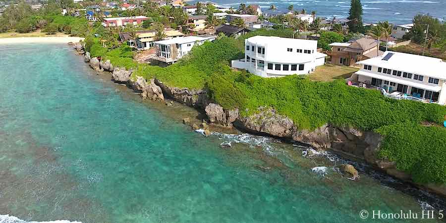 Laie Oceanfront Homes - Aerial Photo