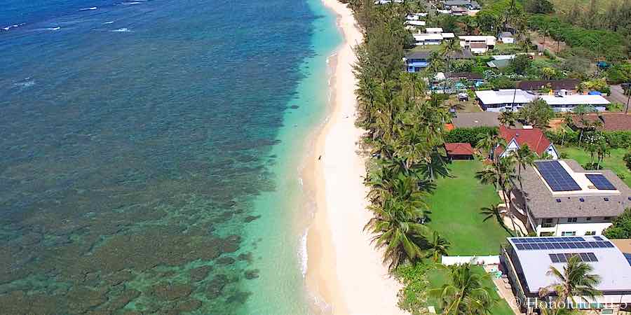 Mokuleia Beach Front Homes - Aerial Photo