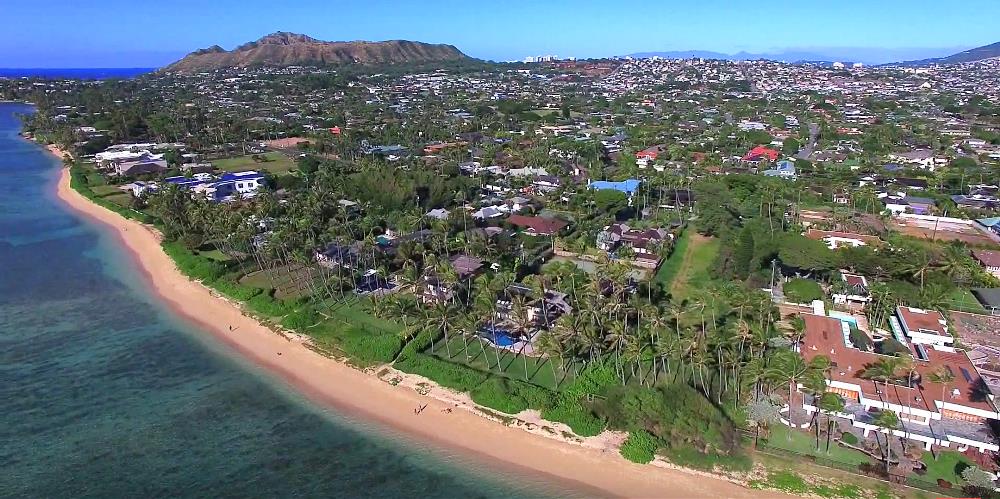 Kahala Beachfront Homes - Drone Photo