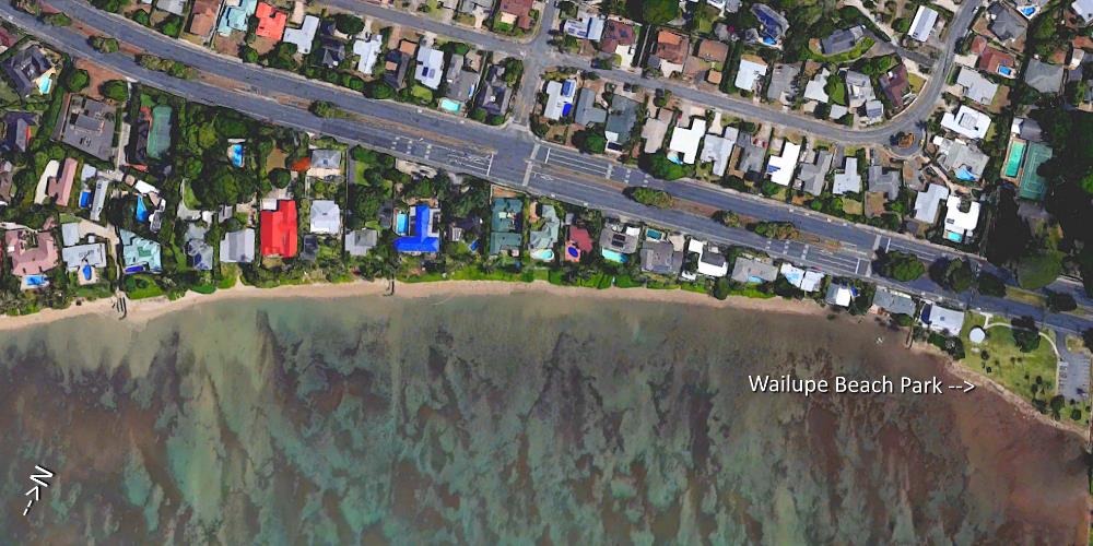 Wailupe Beach Aerial Map