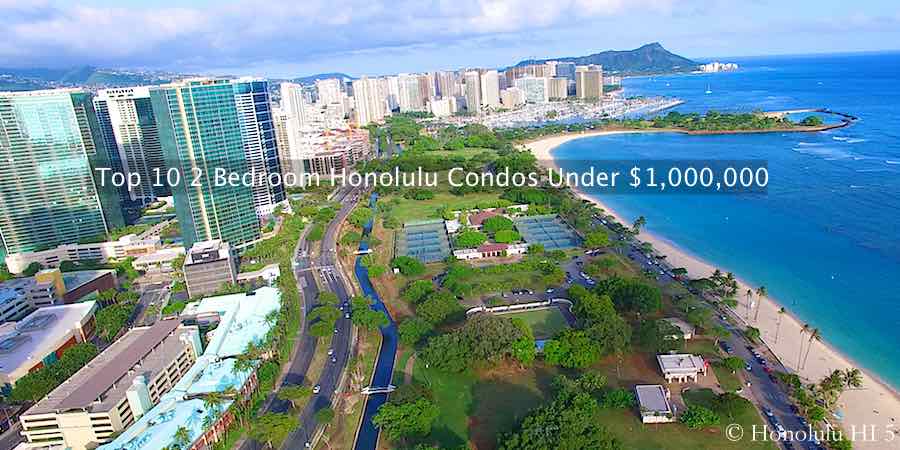 Drone Photo of Ala Moana Beach Park and Kakaako and Waikiki Condos