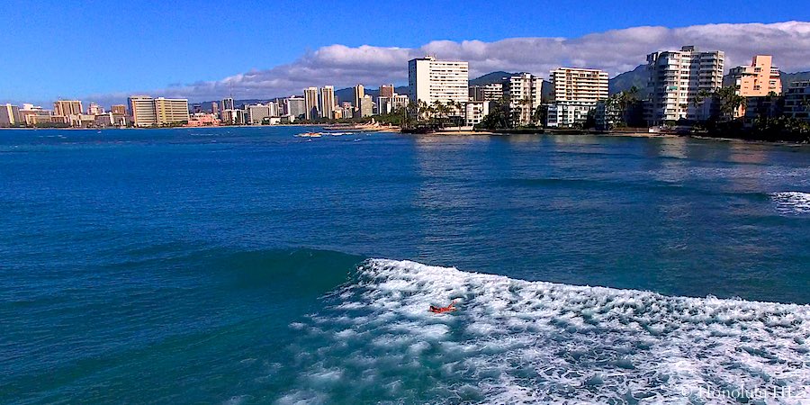 Ocean with Honolulu Condos in Background