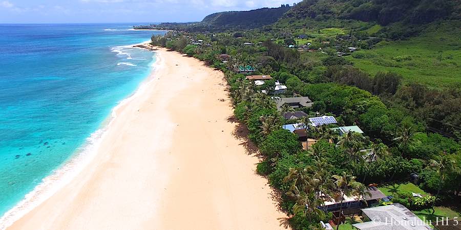 Beachfront Homes on Oahu's North Shore - Aerial Photo