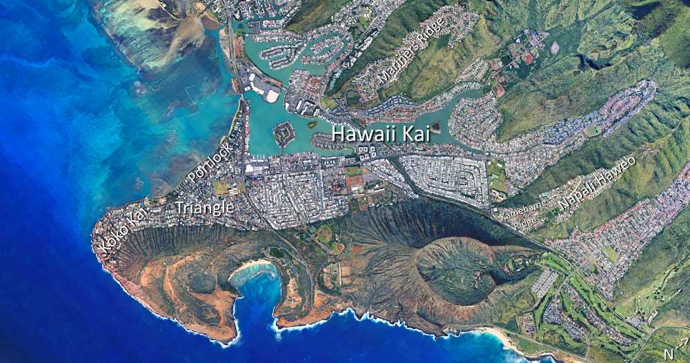 Hawaii Kai Satellite Map Photo