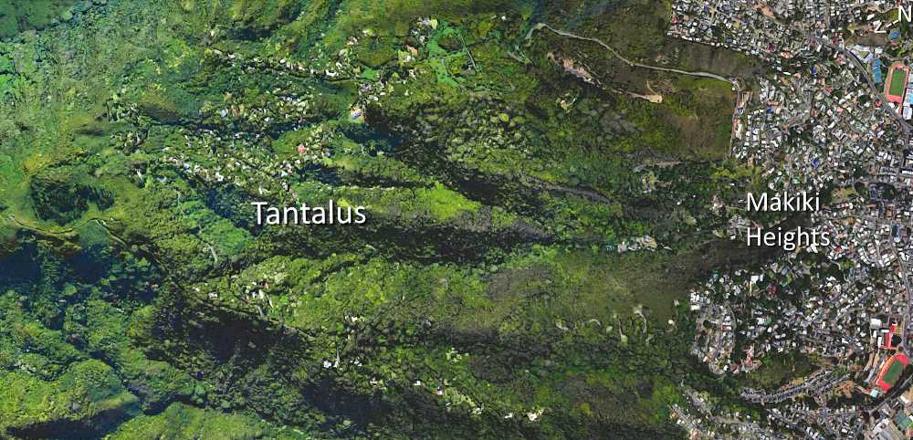 Makiki Heights & Tantalus Satellite Map Photo