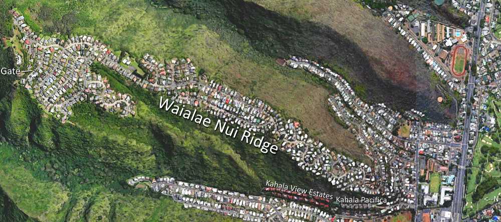 Waialae Nui Ridge Satellite Map Photo