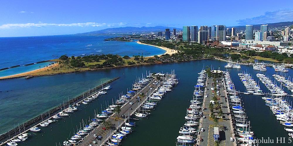 Ala Wai Harbor and Ala Moana Beach Park