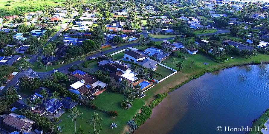 Kaimalino Homes in Kailua - Drone Photo