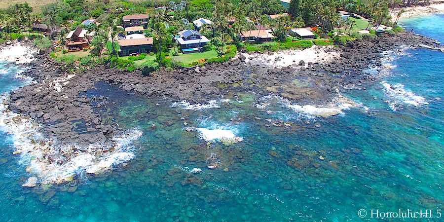 Oceanfront Kawailoa Homes on North Shore - Drone Photo