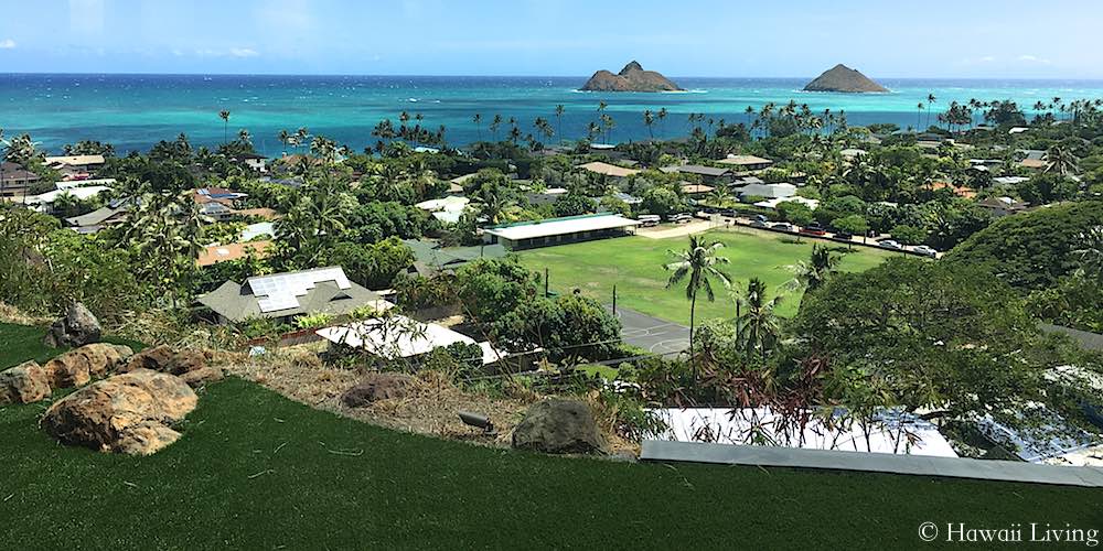 Lanikai Homes, Ocean and Mokus Seem From Hillside