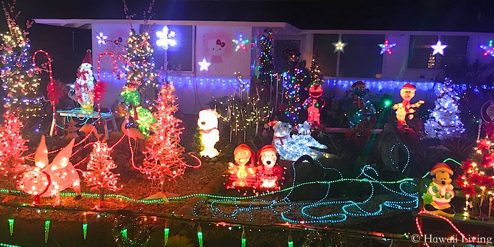 Christmas Decorations at house on Namoku Street in Kaneohe