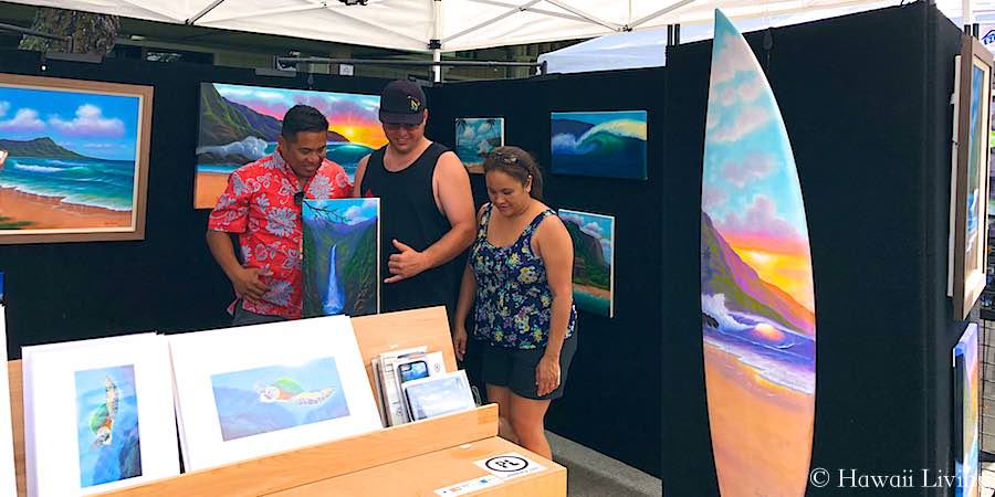 Art Booth at Kailua Town Party