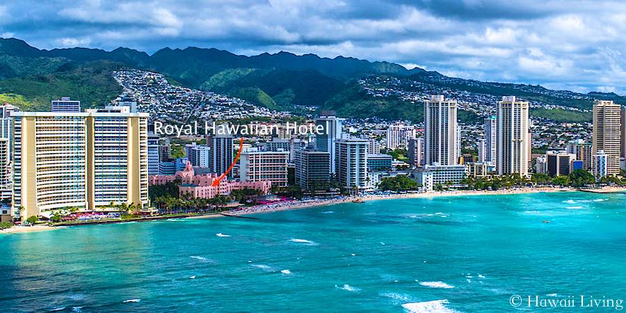 Royal Hawaiian Hotel Waikiki - Drone Photo