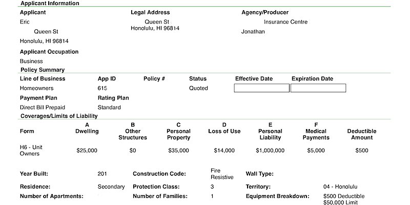 Hawaii Condo Insurance: The HO6 Insurance Policy