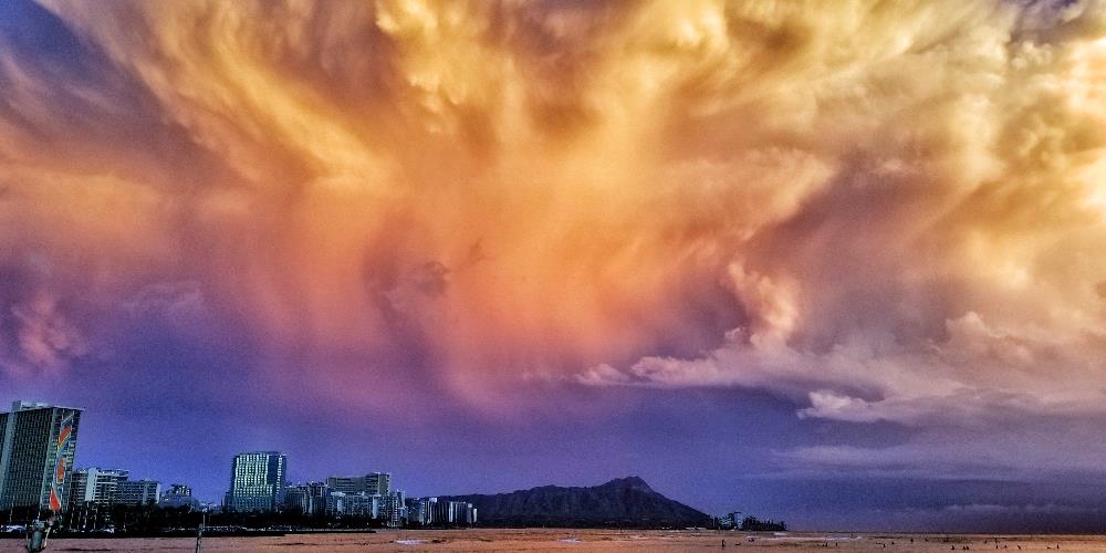 Gnarly Wicked Storm Brewing Over Diamond Head