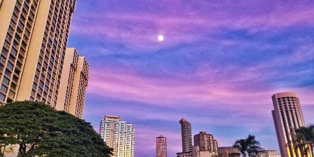 Moon over Waikiki